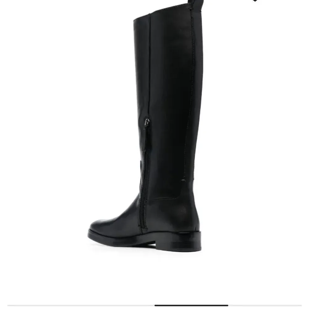Tory Burch Black Over-The-Knee Leather Riding Boots
